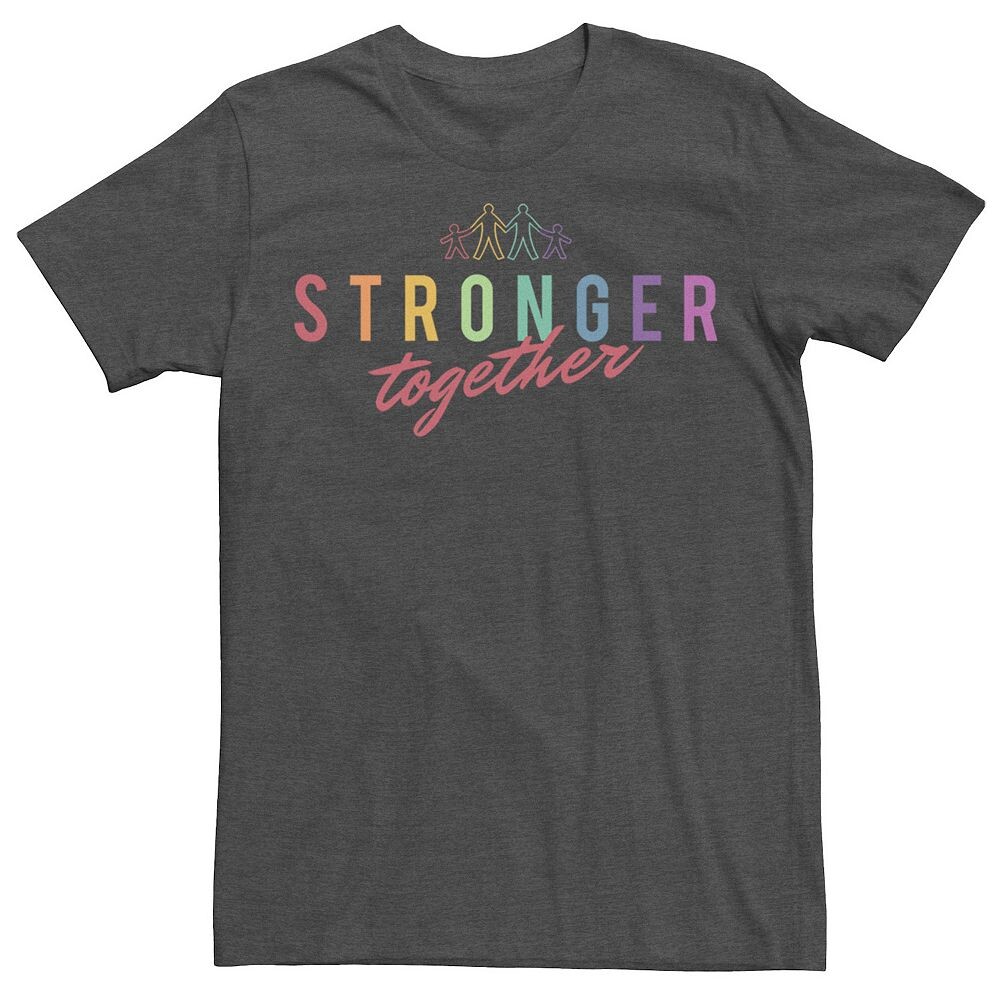 

Футболка Pride с радужным текстом для взрослых Stronger Together Licensed Character, цвет Charcoal Heather