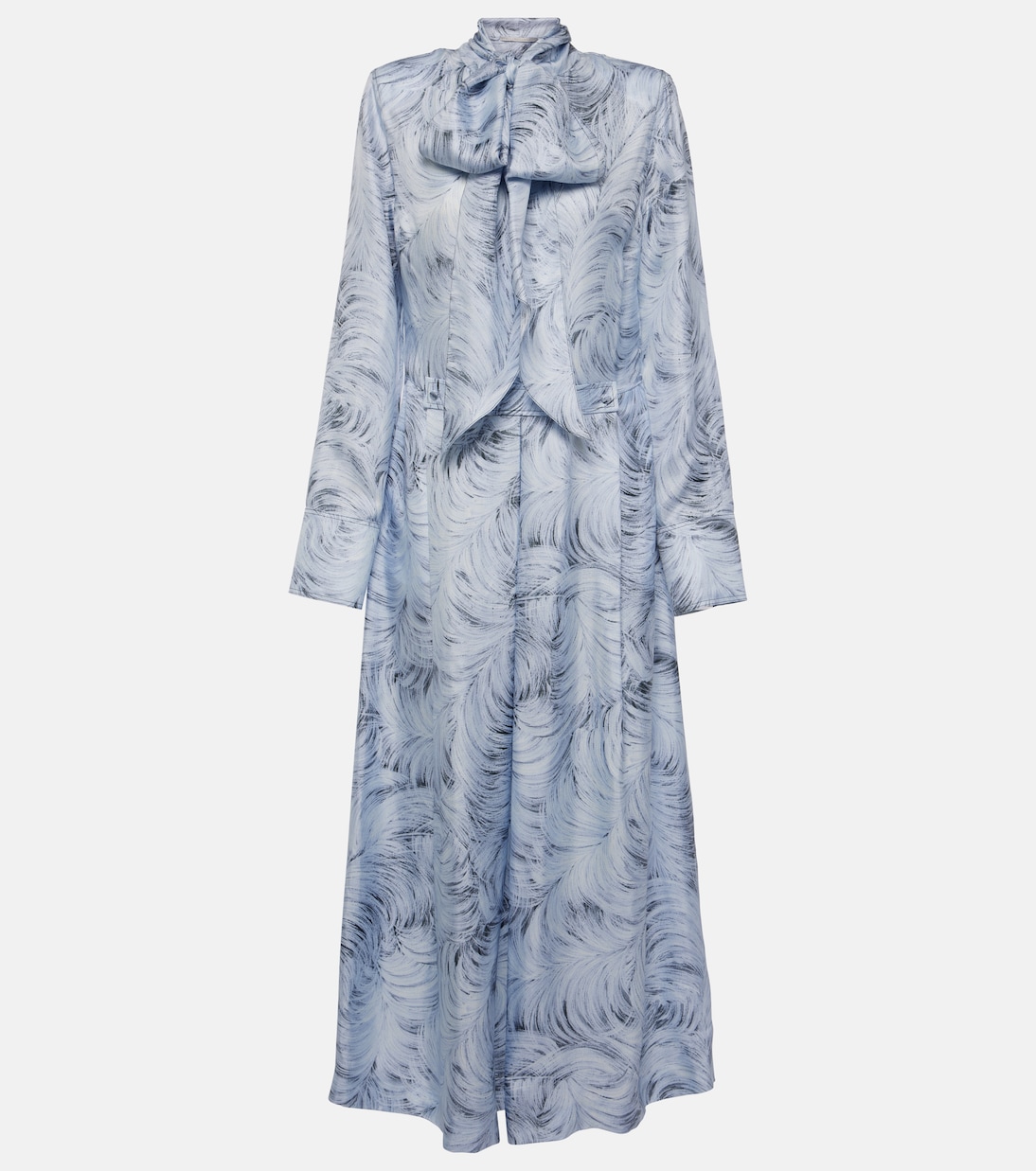 

Платье макси из шелка с принтом Stella McCartney, Cloudy Blue