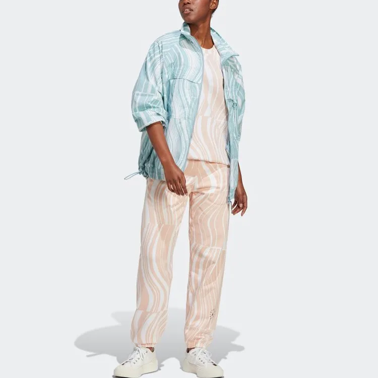 Adidas Футболка Stella McCartney для женщин, розовый, круглый вырез, умеренный прямой крой — фото 4