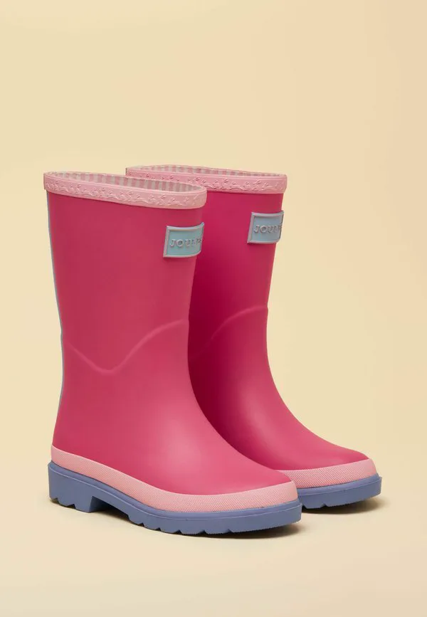 Резиновые сапоги стандартного кроя с цветовыми блоками Joules, Pink Blue — фото 2