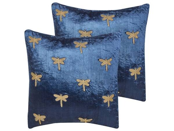 

Подушка Beliani 2 шт BLUESTEM, 45x45x45 см цвет blau/gold/marineblau