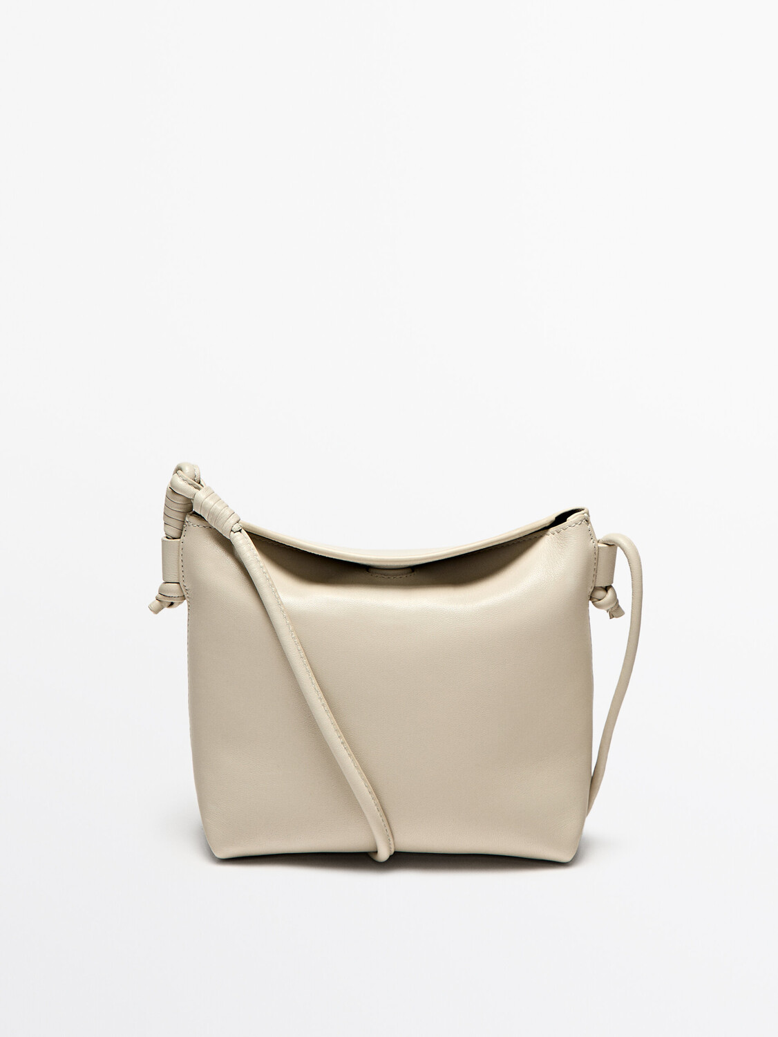 

Сумка через плечо из кожи наппа Massimo Dutti, белый