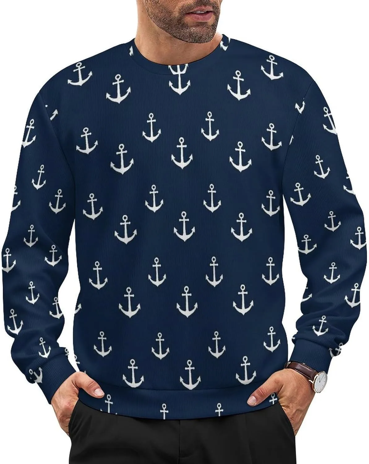 

Мужской свитер с длинным рукавом, мягкий и свободный Meaudiwes