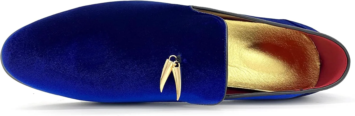 

Мужские бархатные лоферы MHB Penny Slip-On из замши с блестками, смокинговые туфли, синий