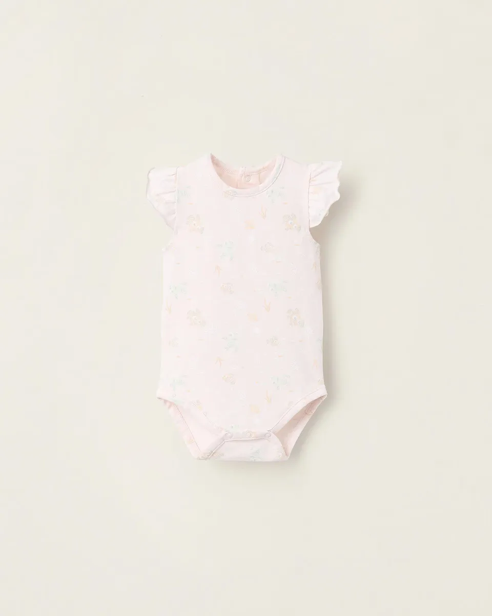 

Боди с принтом для девочки с оборками Zippy, розовый