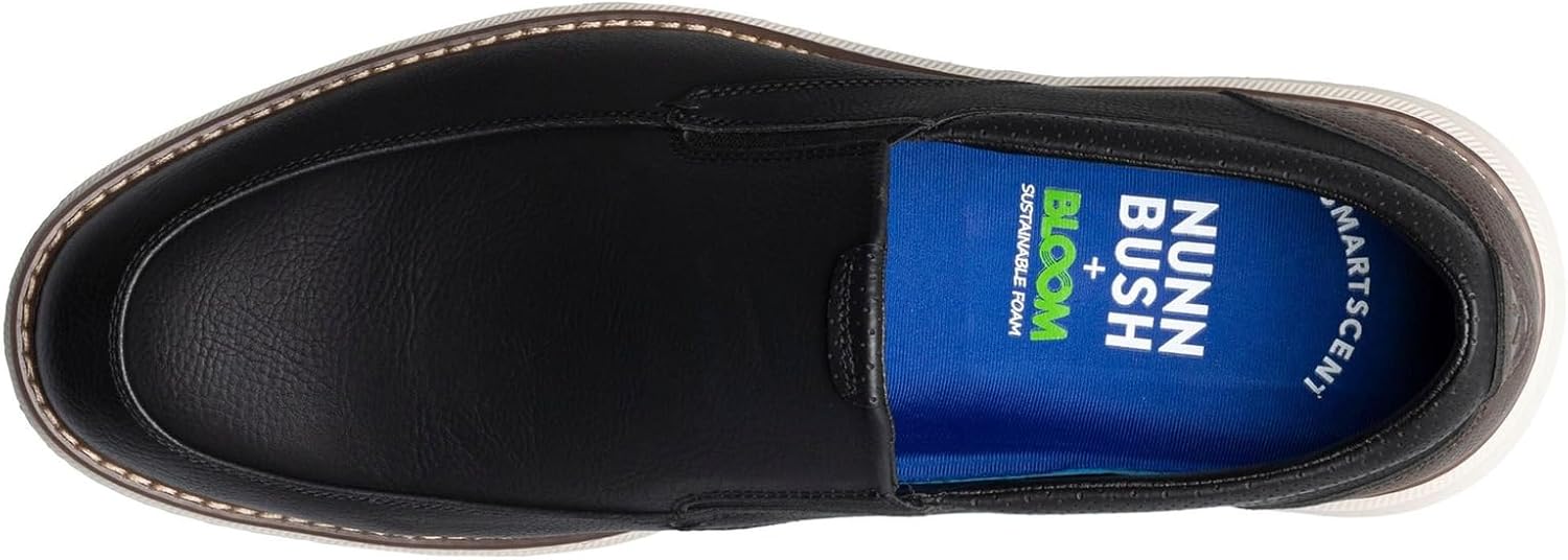 Мокасины Nunn Bush для мужчин, модель Chase Moc Toe Slip-On, черный — фото 2