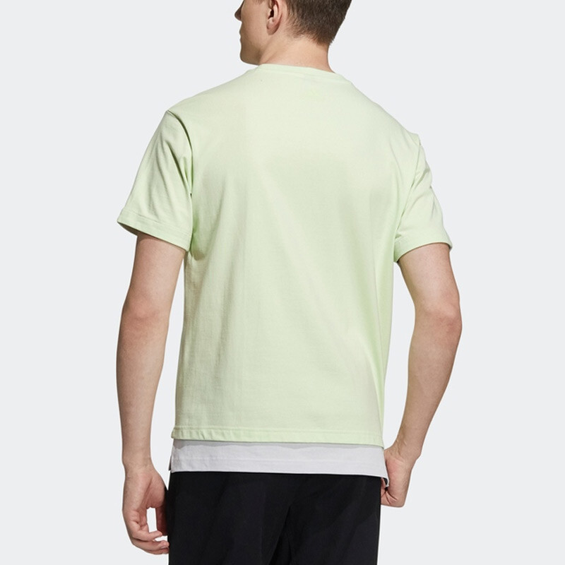 Футболка мужская лаймово-зеленая Adidas, зеленый — фото 4