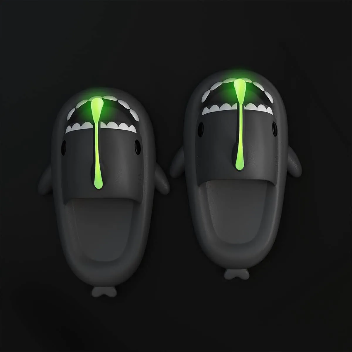 

Привет! Светящиеся в темноте шлепанцы-акулы, супер мягкие, из экологичного материала EVA, удобная обувь для женщин и мужчин, для дома и улицы Hello Slippers, черный