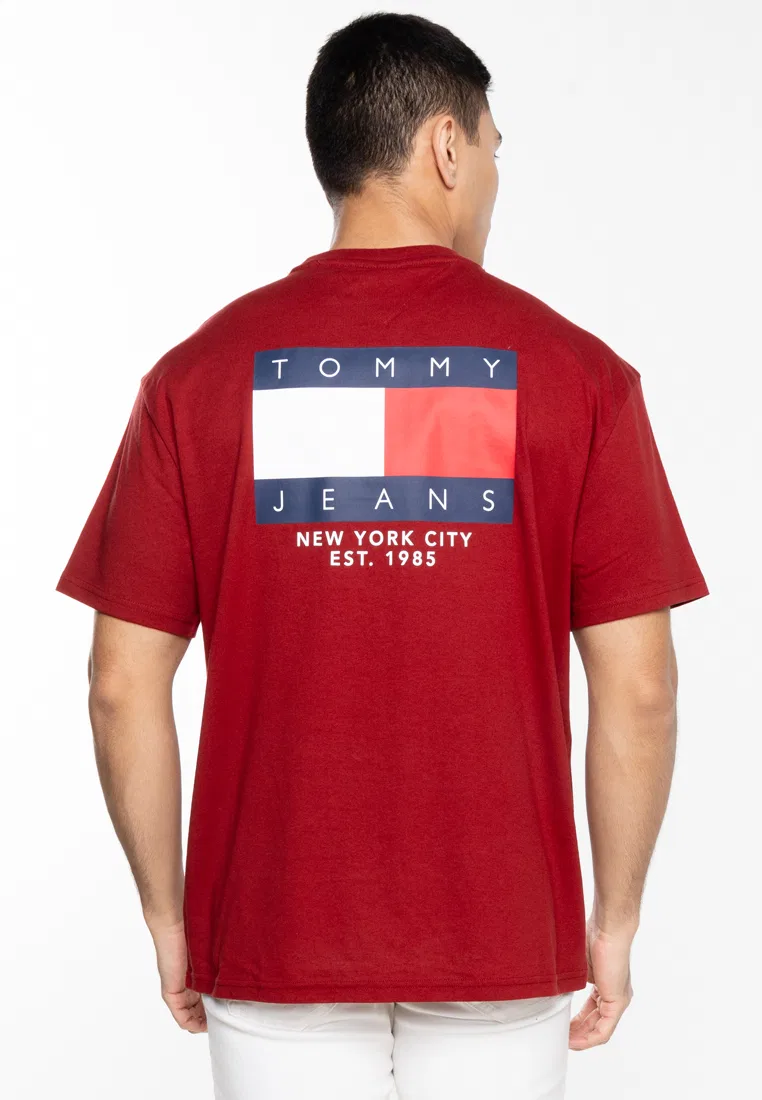 Футболка с принтом, короткий рукав, TJM Flag Tee, TJM Tommy Hilfiger, красный — фото 2