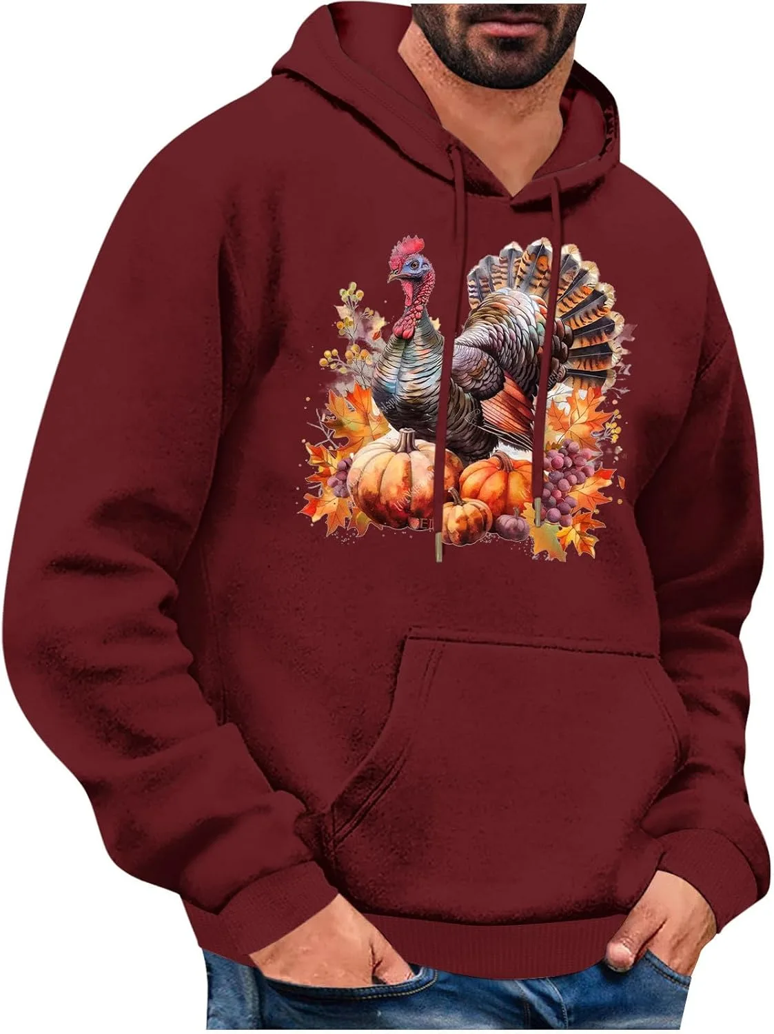 

Графический худи для мужчин oversized в полоску OTSANT