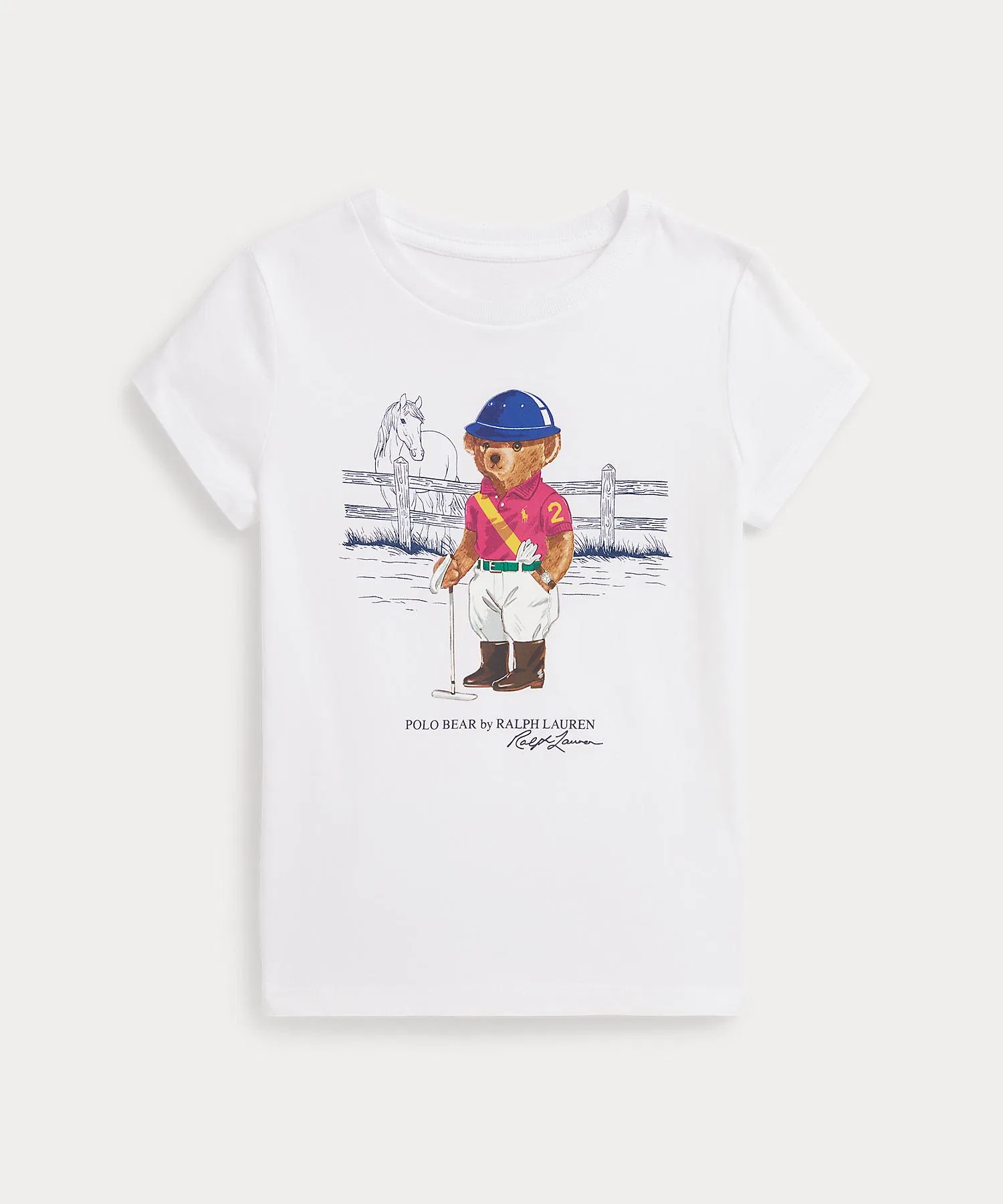 Детская футболка POLO RALPH LAUREN CHILDRENSWEAR с принтом Polo Bear