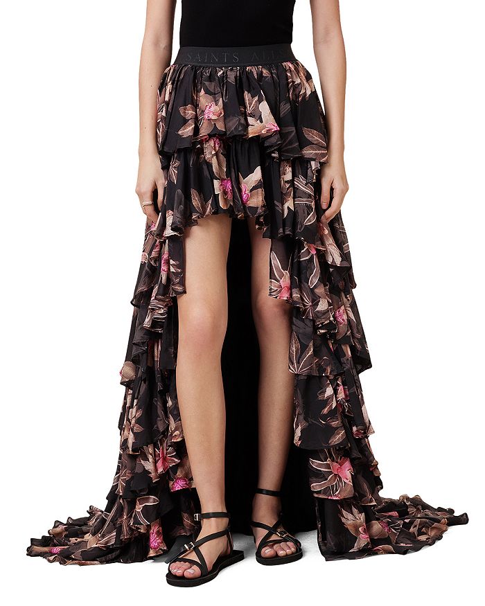 

Кавалерийская макси-юбка ALLSAINTS, черный