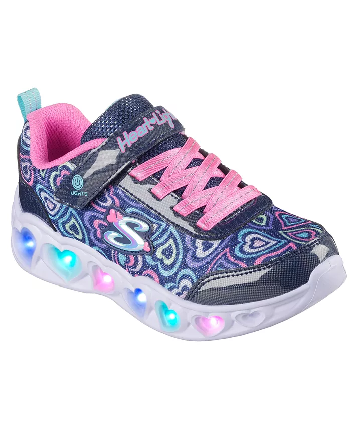 

Детские светящиеся кеды Little Girls Heart Lights - Boogie Love Stay-Put Light-Up Casual Sneakers от Finish Line Skechers, мультиколор