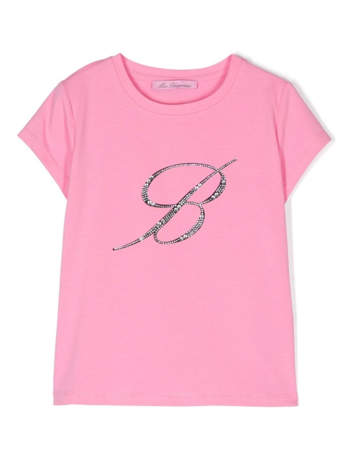 

Miss Blumarine футболка с логотипом из стразов, розовый