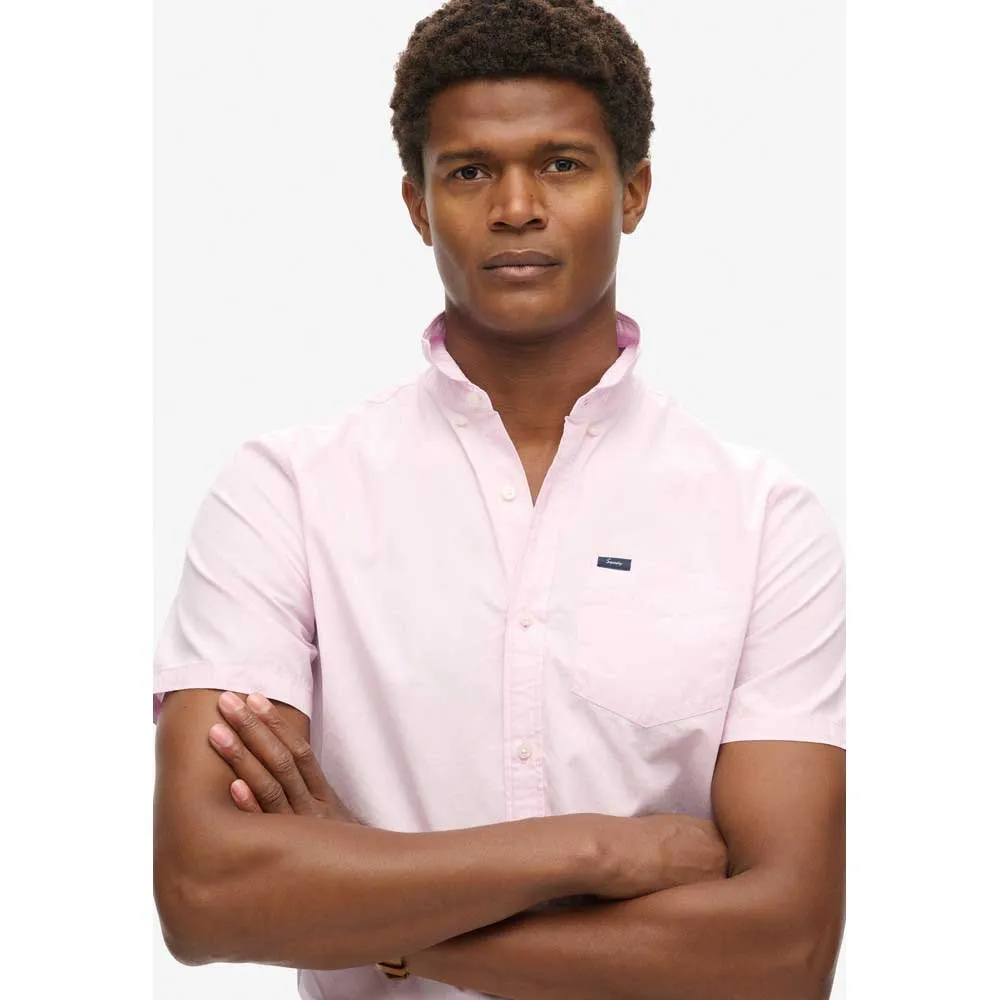 Рубашка с коротким рукавом Superdry Premium Uni Oxford, розовый — фото 3