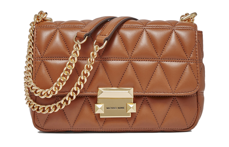 

Сумка через плечо Sloan из кожи для женщин Коричневая кожаная MICHAEL KORS