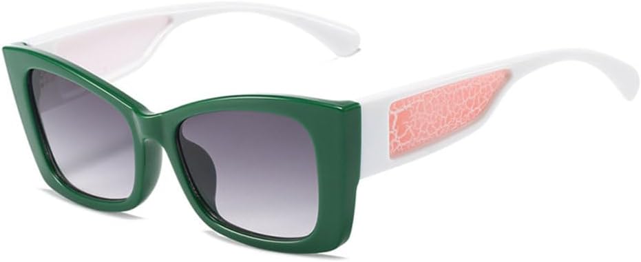 

Винтажные солнцезащитные очки «кошачий глаз» с двойным цветом для женщин, модные градиентные солнцезащитные очки для мужчин, защита от УФ-излучения UV400 MTZJH, Green White Gray