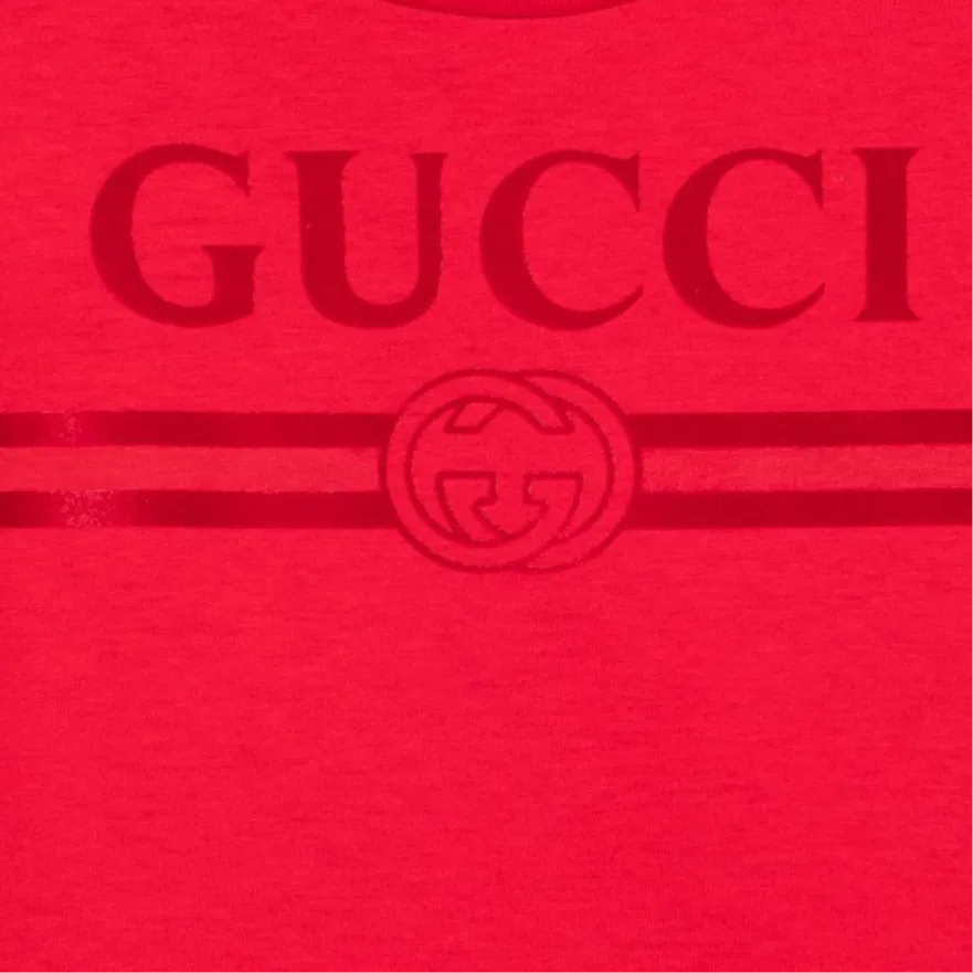Футболка детская с круглым вырезом GUCCI красная — фото 4