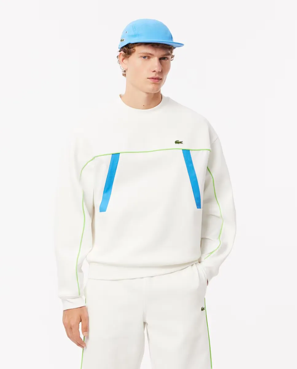

Мужская толстовка из пике свободного кроя Lacoste, белый