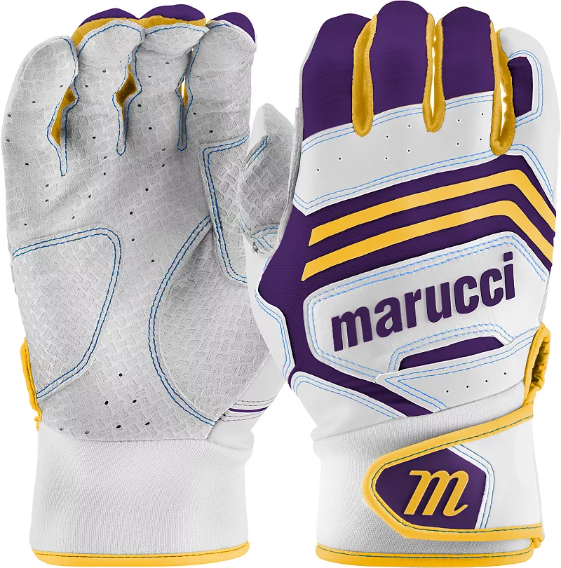 

Перчатки для ватина Marucci для взрослых Fuzn Pro, белый/фиолетовый/желтый