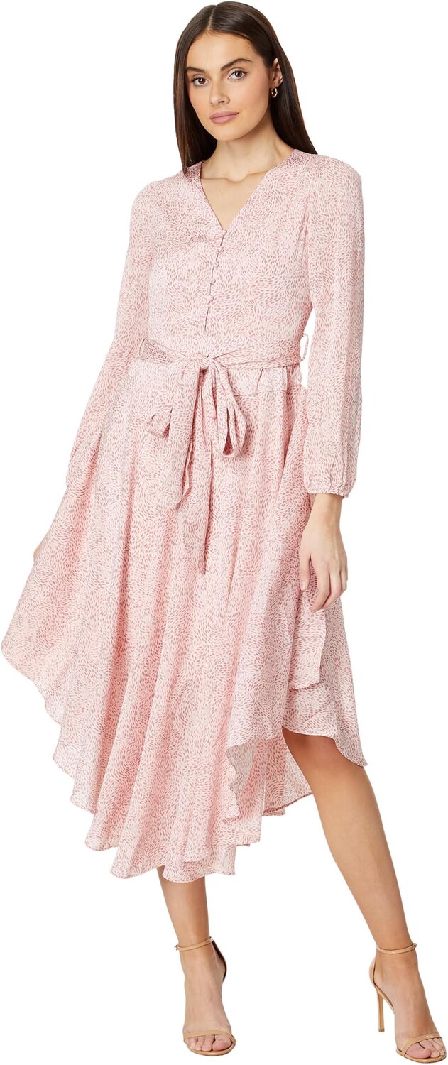 

Платье Vince Camuto V Neck Tie Waist Maxi Dress- L, цвет Pink Orchid