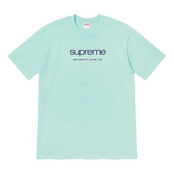 

Футболка ss20 week 1 shop tee logo tee Supreme, голубой