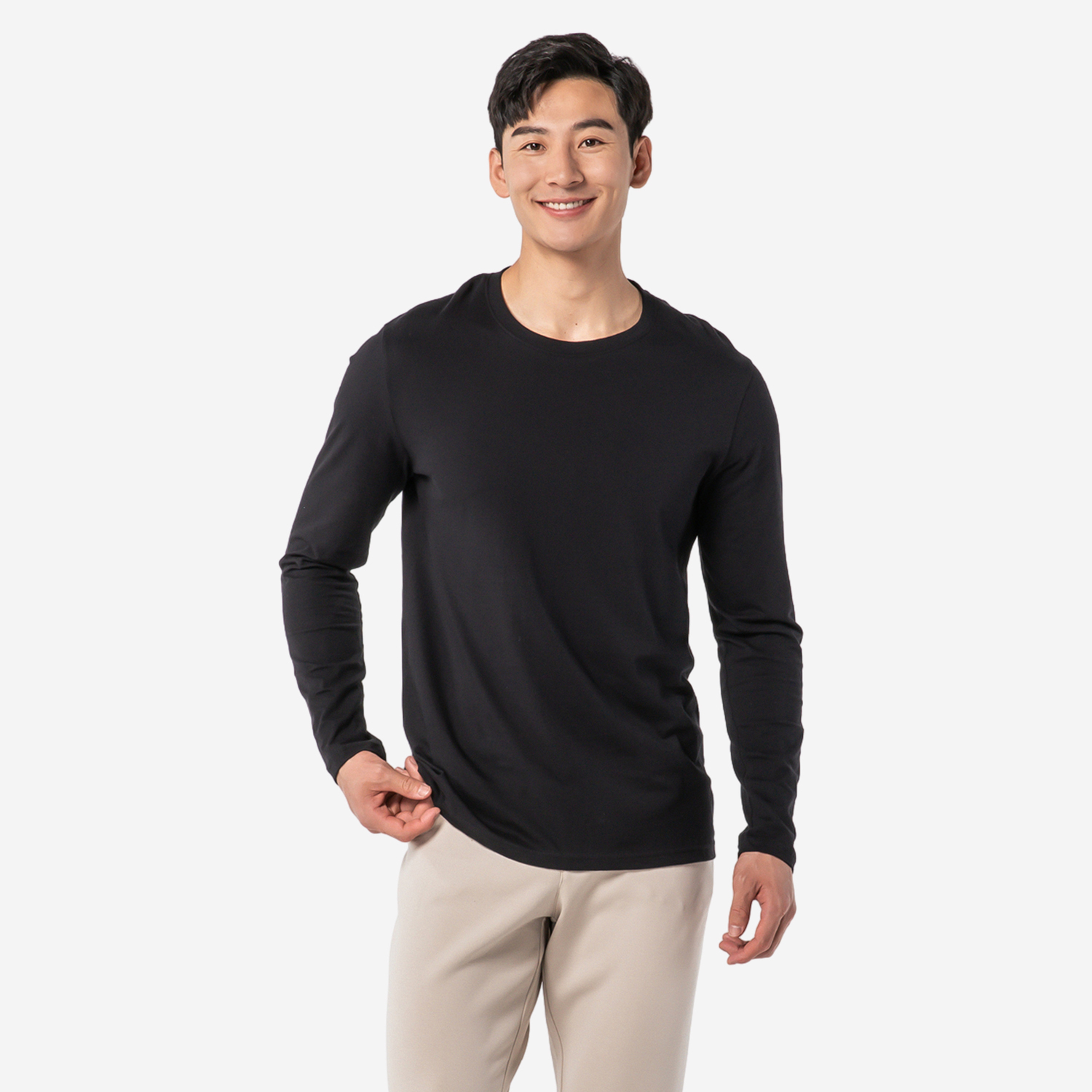 

Мужская базовая футболка для фитнеса с длинным рукавом Domyos 100