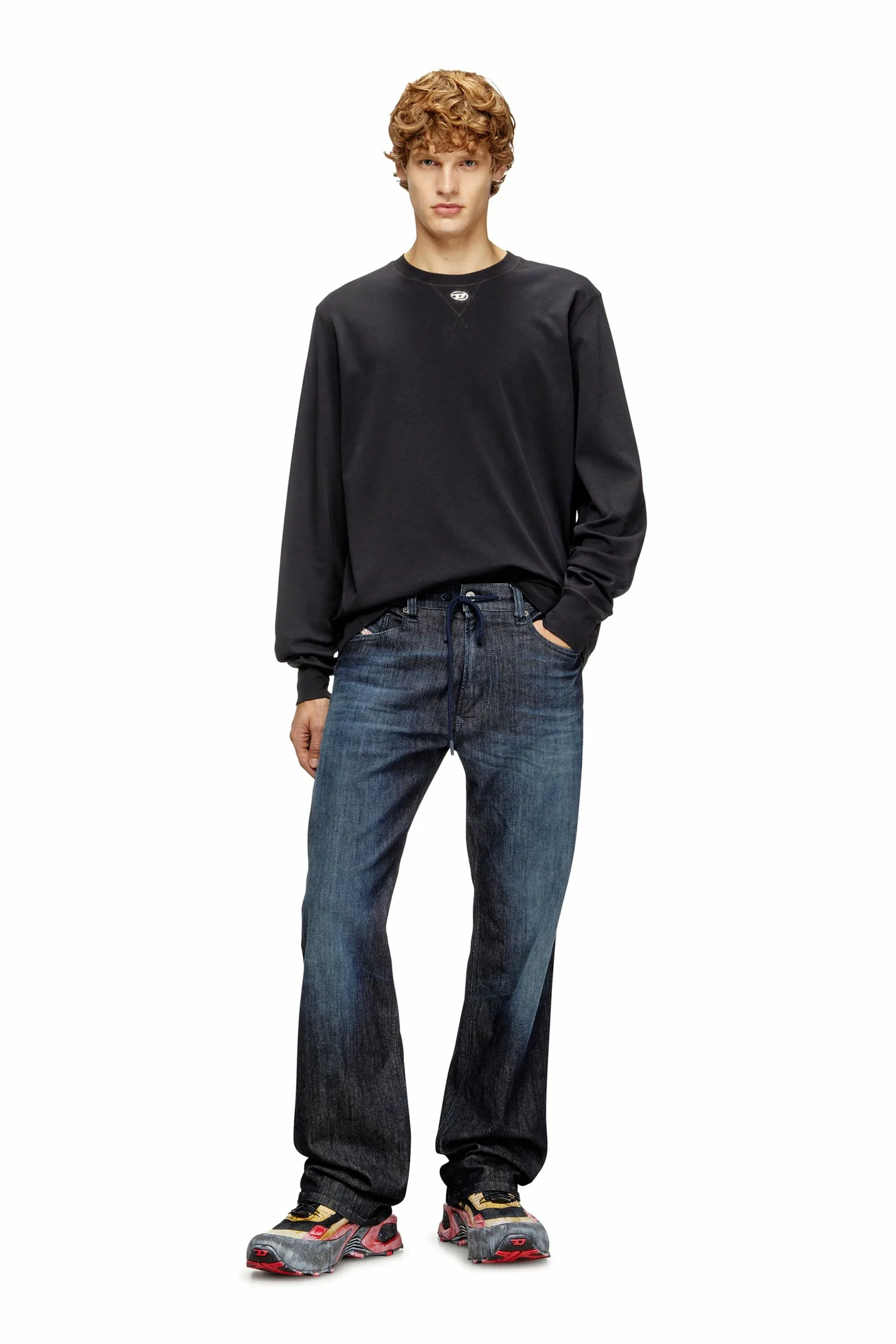 Мужская футболка с длинным рукавом T-MADJUST-LS-TR Diesel, black — фото 3