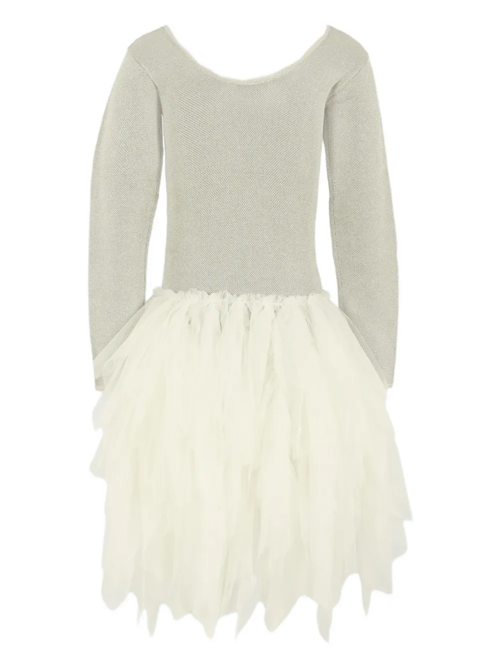 Платье из тюля с украшением в виде лебедя Stella Mccartney Kids, серый — фото 2