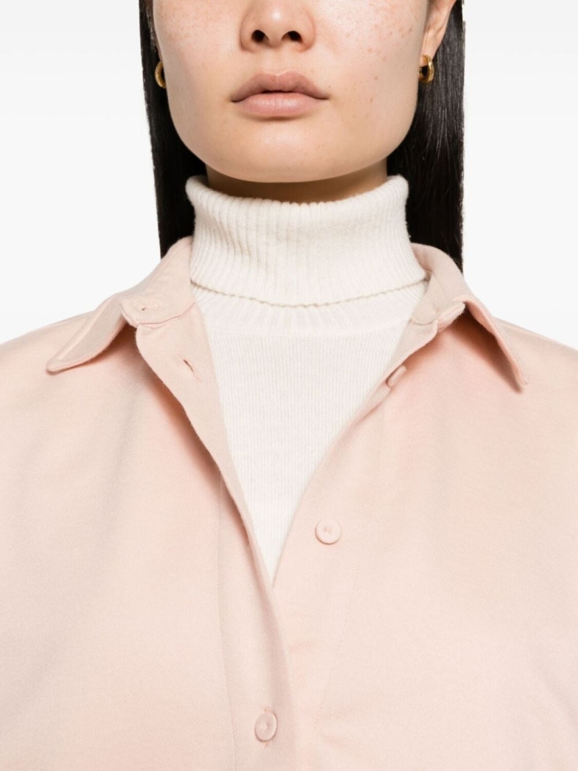 Max Mara рубашка из вирджинской шерсти с длинными рукавами, розовый — фото 4