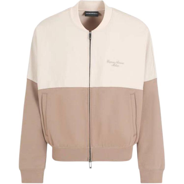 

Толстовка на молнии Asv из нейлона и французского махрового трикотажа с вышитым логотипом Emporio Armani, хаки