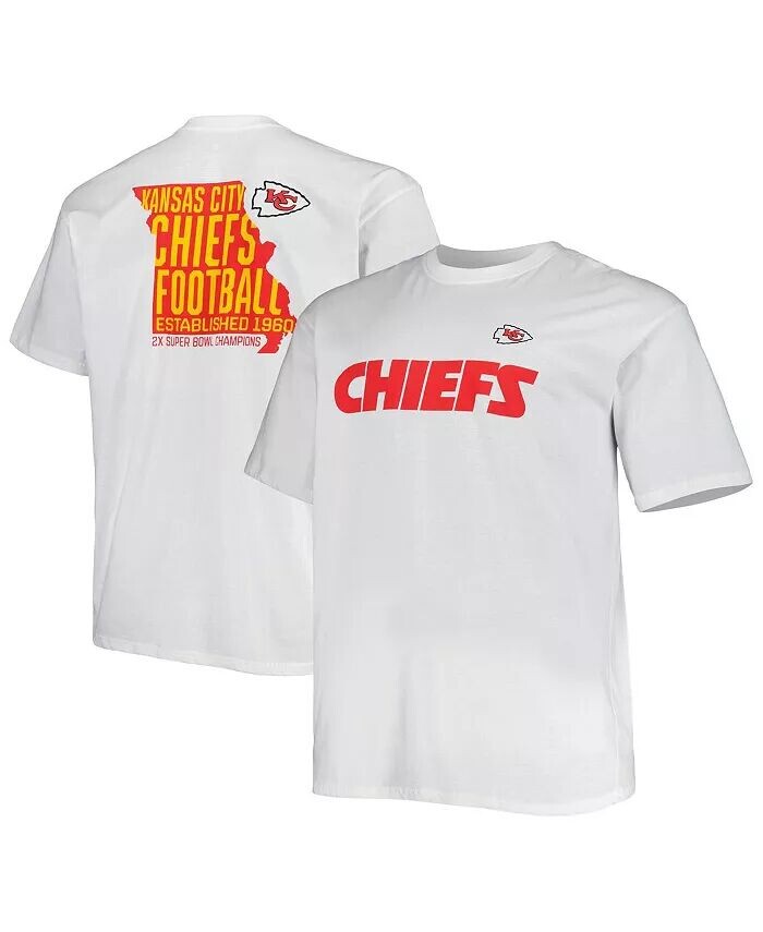 

Мужская белая футболка Kansas City Chiefs Big and Tall Hometown Collection Hot Shot Fanatics