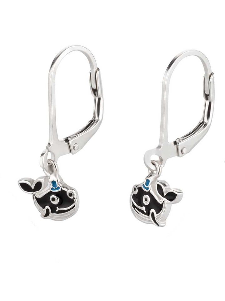 

Schmuck23 Серьги в виде дельфина из серебра 925 пробы, черные