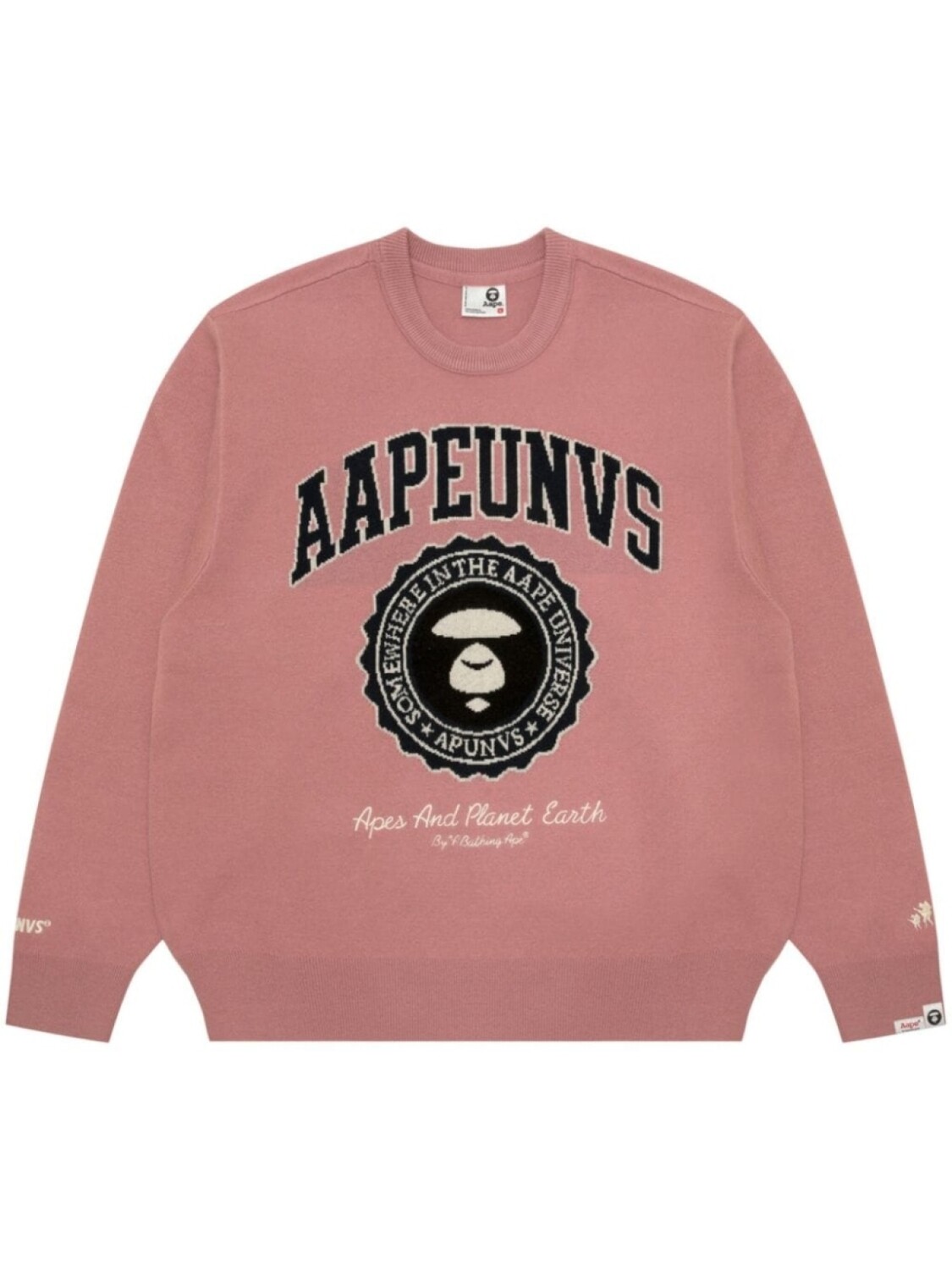 

Свитер с вышитым логотипом AAPE BY *A BATHING APE, розовый