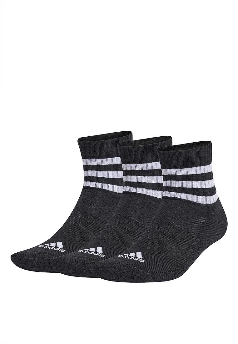 Носки спортивные низкие с мягкой подошвой, 3 пары, Adidas, белый/черный