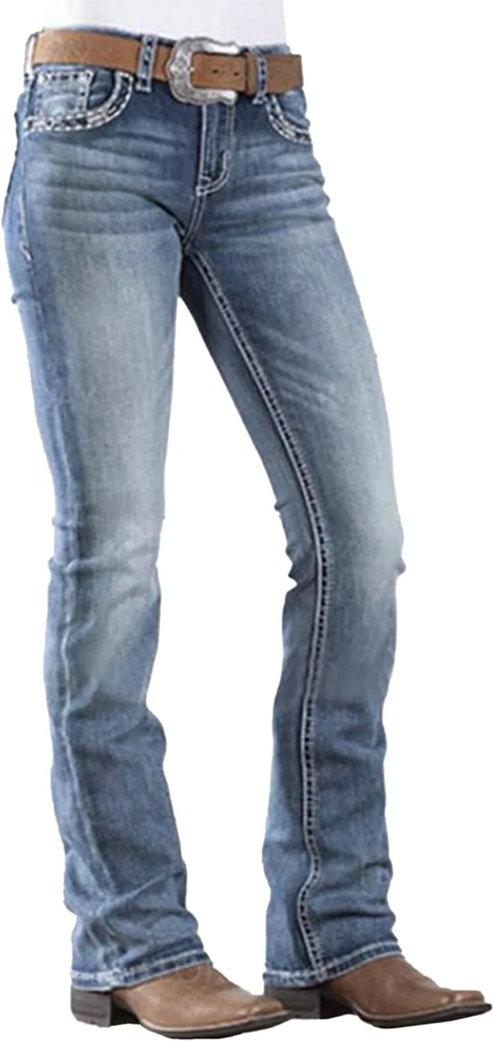 

Женские джинсы bootcut 90s mid rise straight leg stretchy PEIHOT