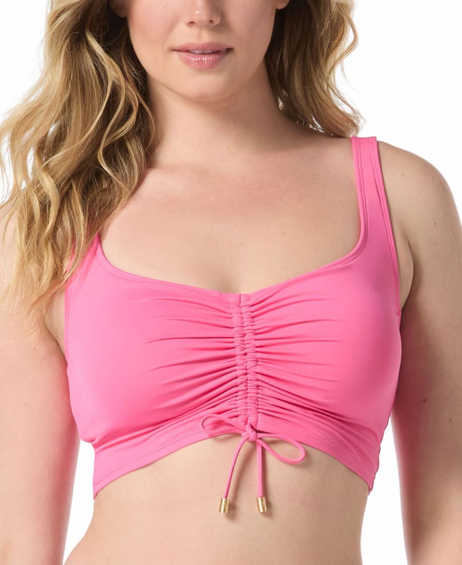 

Женский бикини-топ Elevate с присборенной юбкой и бюстгальтером, подобранным по размеру Coco Reef, Plumeria Pink