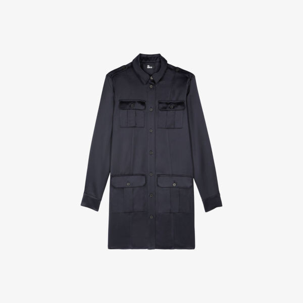 

Мини-Платье с накладным карманом и пуговицами The Kooples, синий