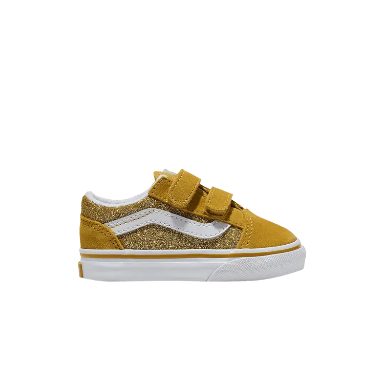 

Кроссовки Vans Old Skool V Toddler Glitter - Champagne Gold Yellow, золотой