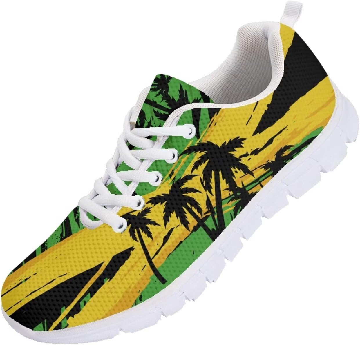 

Женские и мужские кроссовки для бега, модные кеды, легкие спортивные кроссовки для фитнеса и тренировок, для тенниса, бега и походов Getelinseng, Jamaican Flag Palm