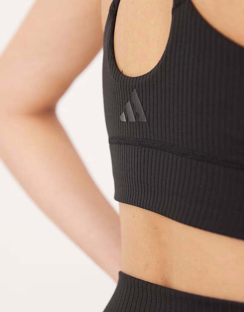 Спортивный бюстгальтер Adidas Training All Me с легкой поддержкой, черный Adidas Performance — фото 4