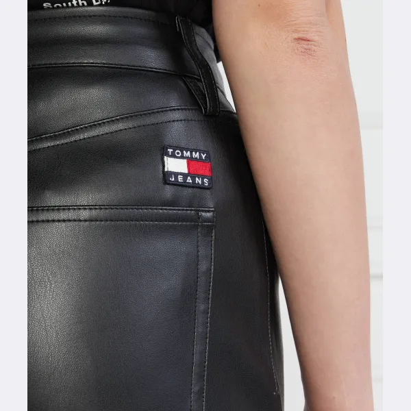 Кожаные брюки прямого кроя Tjw Julie высокий рост Tommy Hilfiger, черный — фото 4