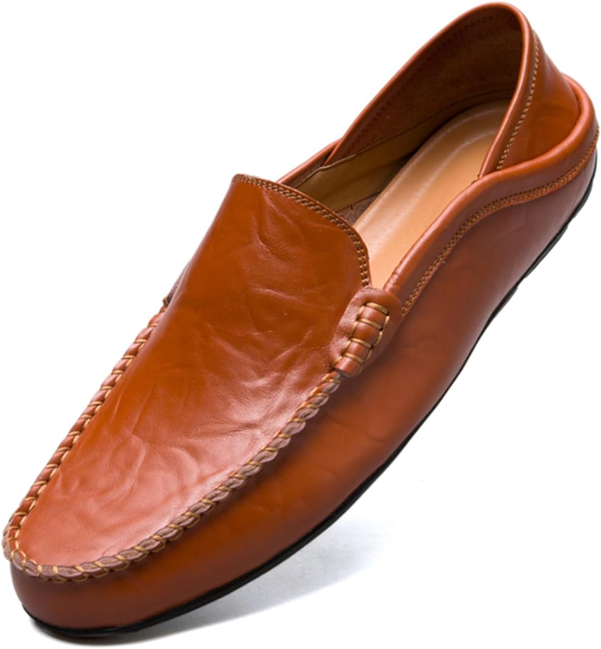 

Мужские лоферы повседневные слипоны, модные кожаные легкие повседневные туфли Voceco, темно-коричневый