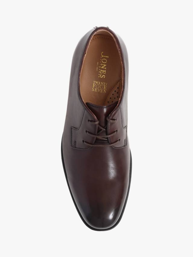 Манчестер дерби на шнуровке из кожи Wide Fit Jones Bootmaker, Dark Brown — фото 4