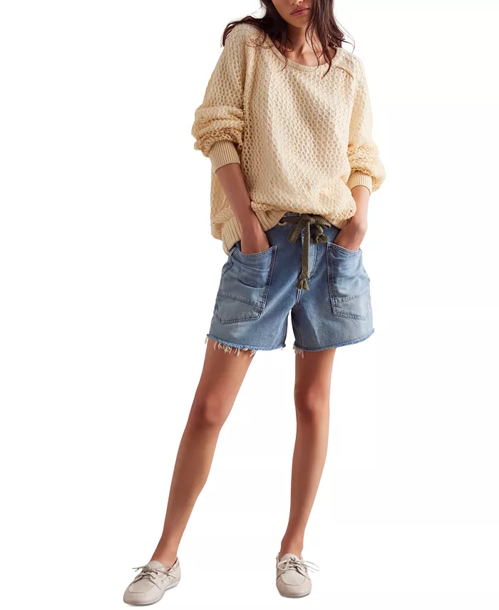 

Женские шорты Moxie из денима Free People, синий