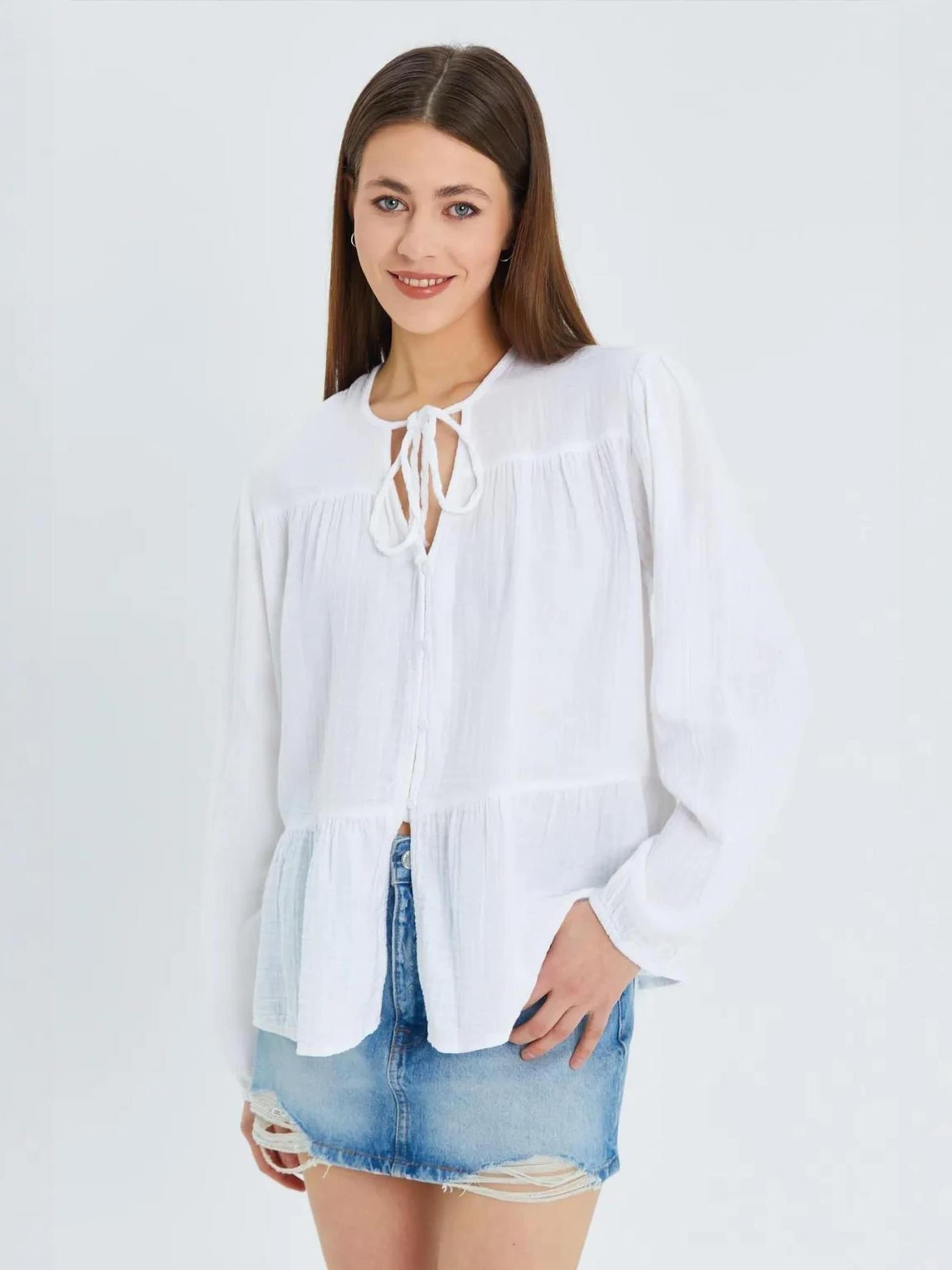 

MixRay Блузка в белом цвете