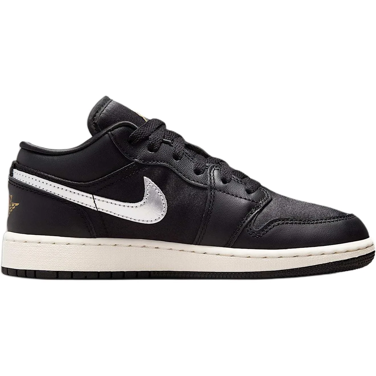 Jordan Детские баскетбольные кроссовки low top черные/серебристые с противоскользящей и износостойкой подошвой — фото 3