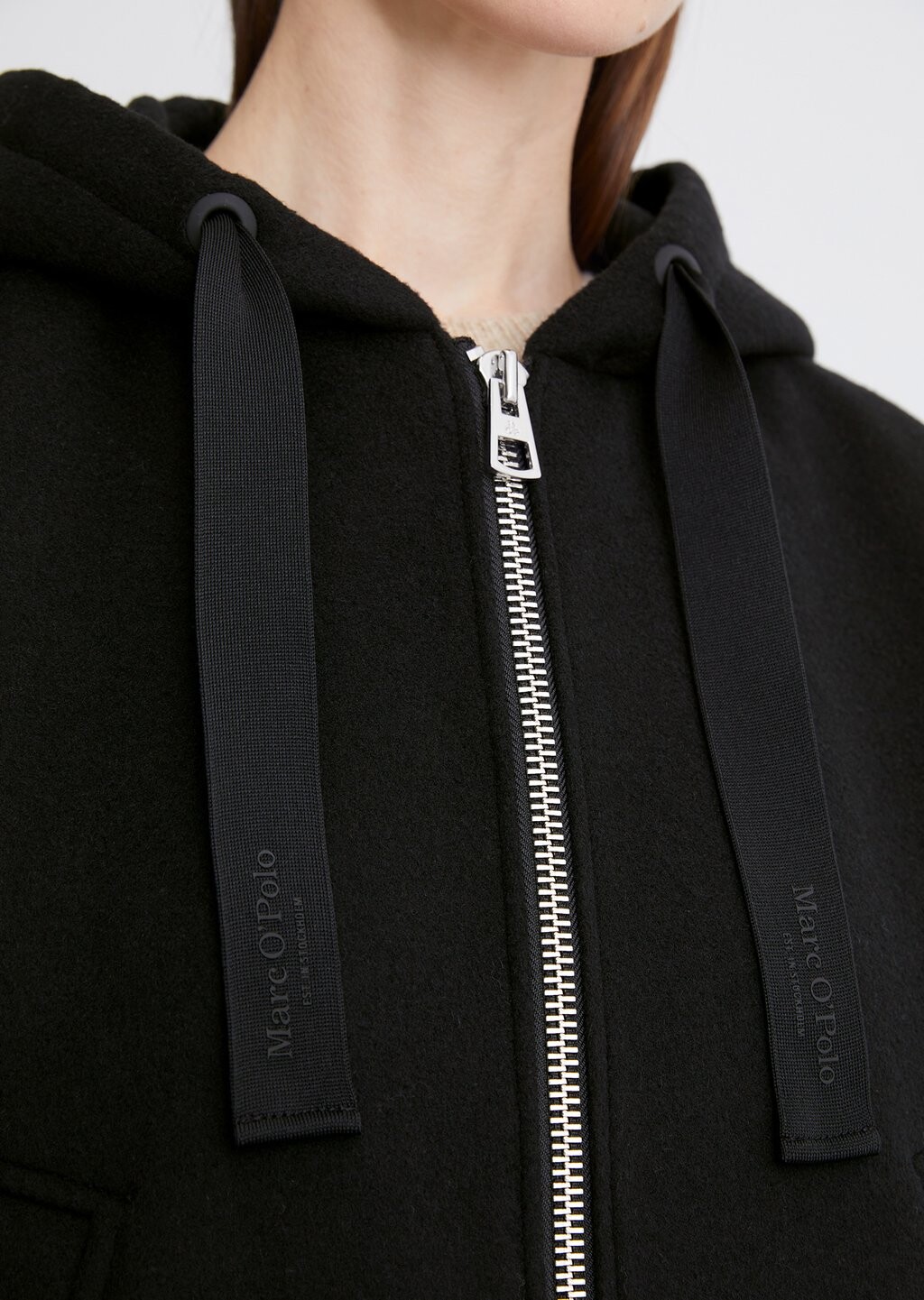 

Демисезонная куртка CAPE JACKET WITH HOOD WELT POCKETS Marc O'Polo, черный