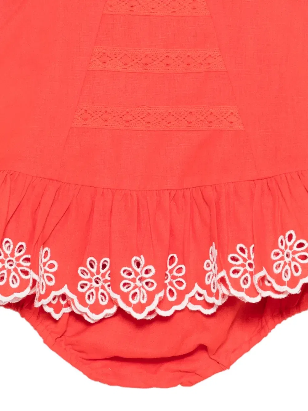 Платье с оборками и цветочным принтом Stella McCartney Kids, красный — фото 3