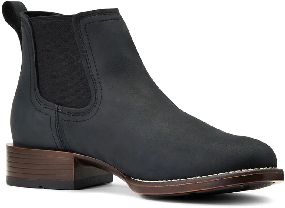 Унисекс-ребенок ARIAT, западные сапоги Booker с круглым носком, черный — фото 3